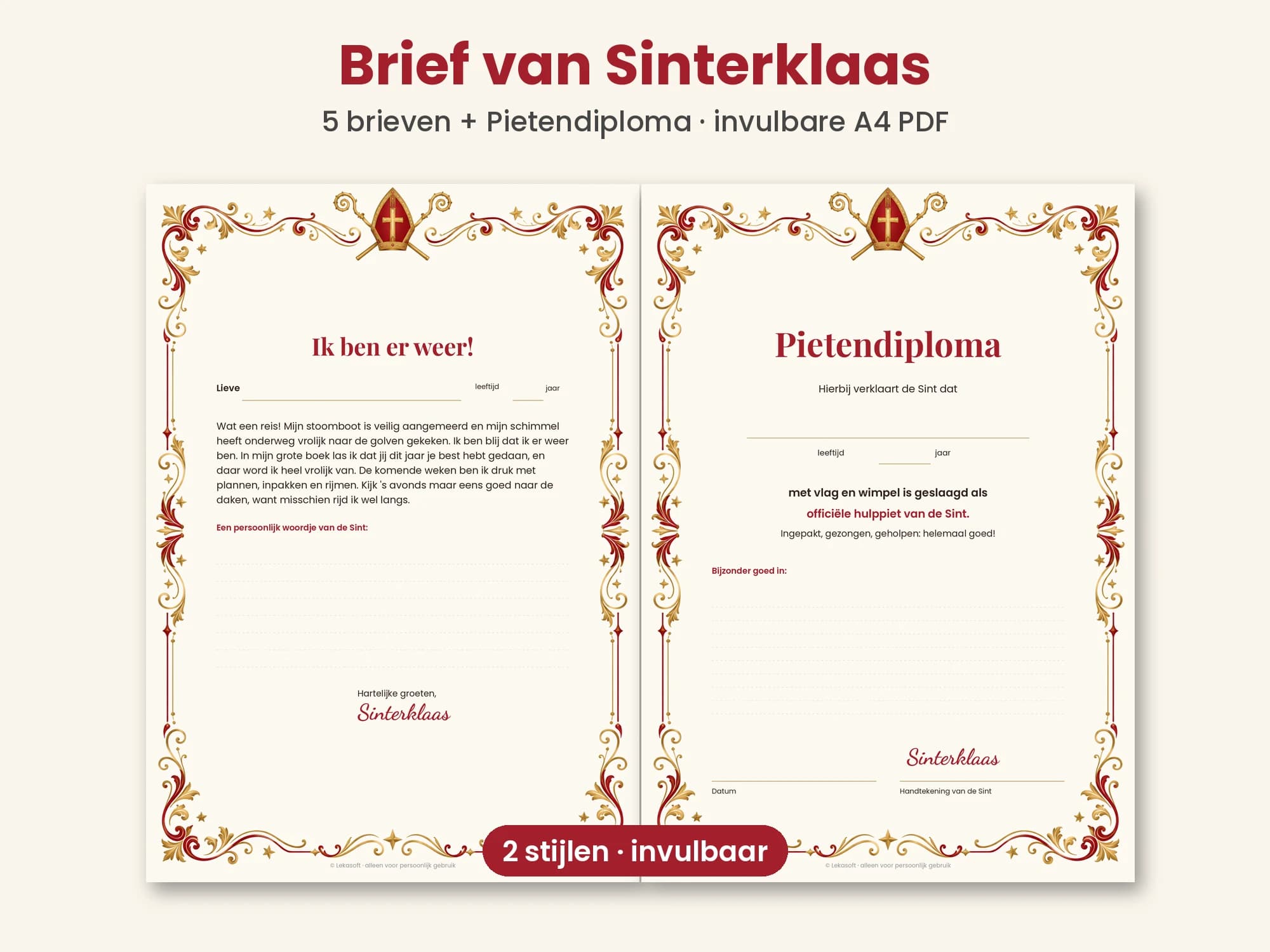 Pietendiploma printen
