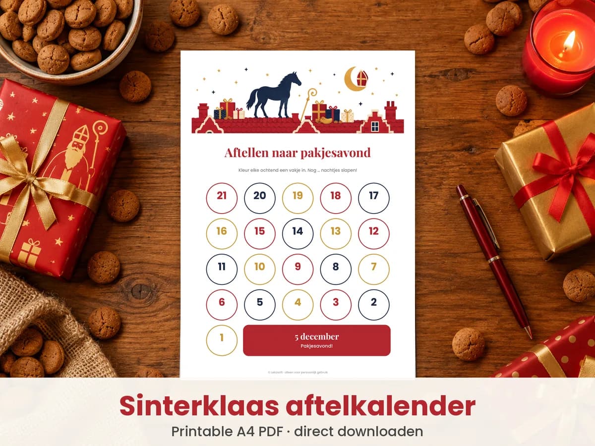 Sinterklaas aftelkalender printable