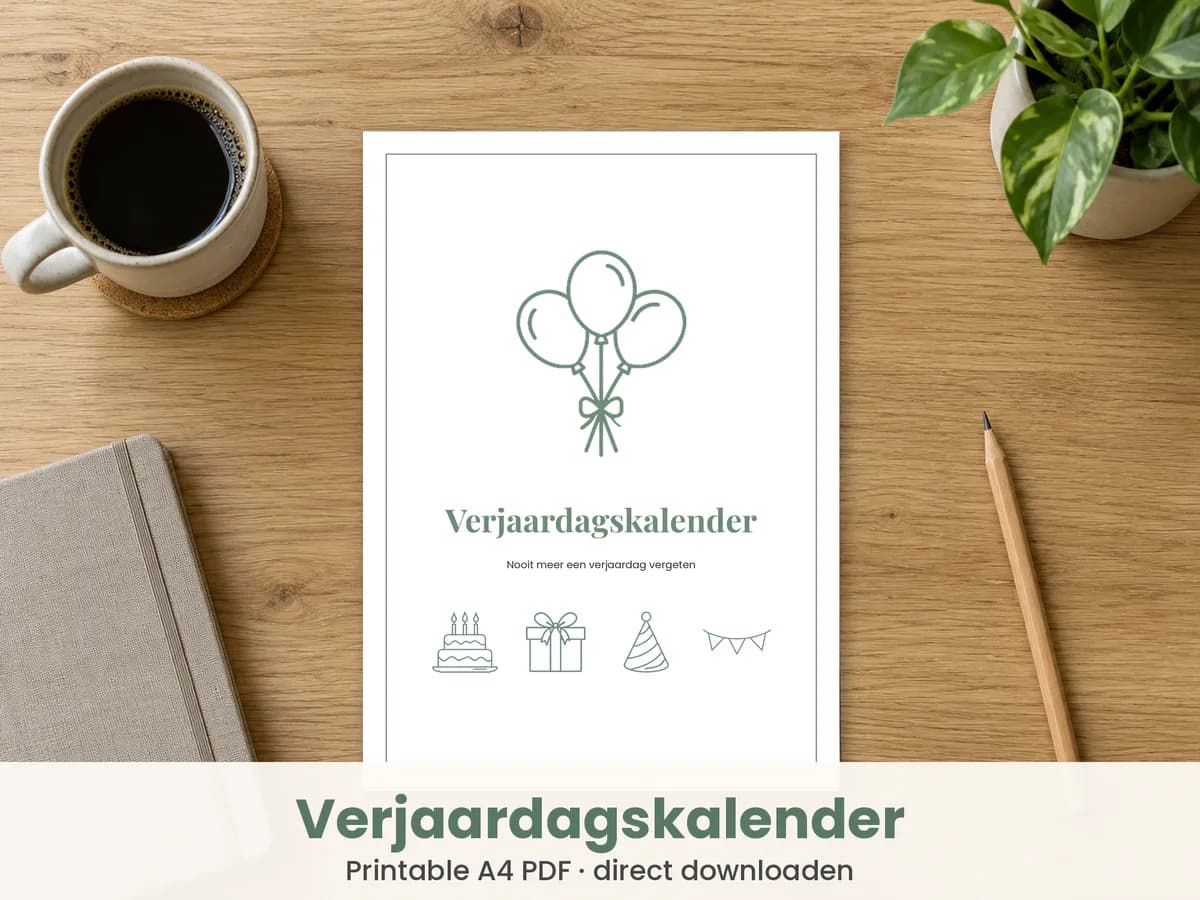 Verjaardagskalender printable