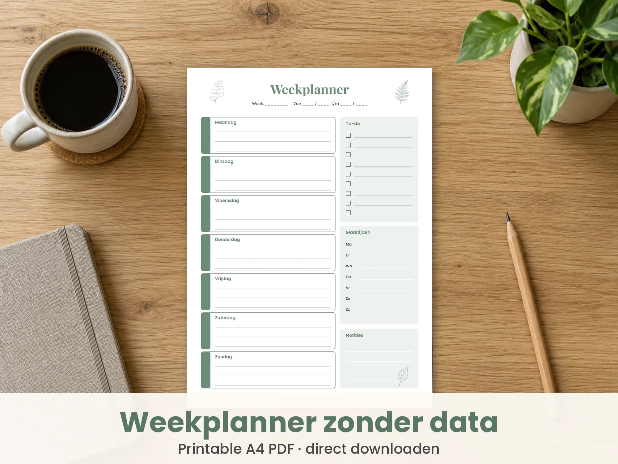 Weekplanner printable A4