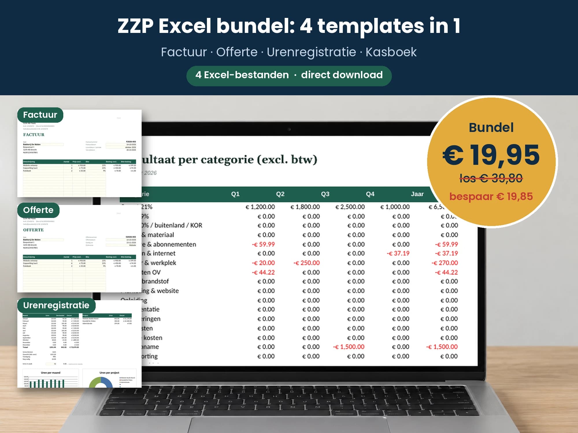 ZZP Excel templates bundel